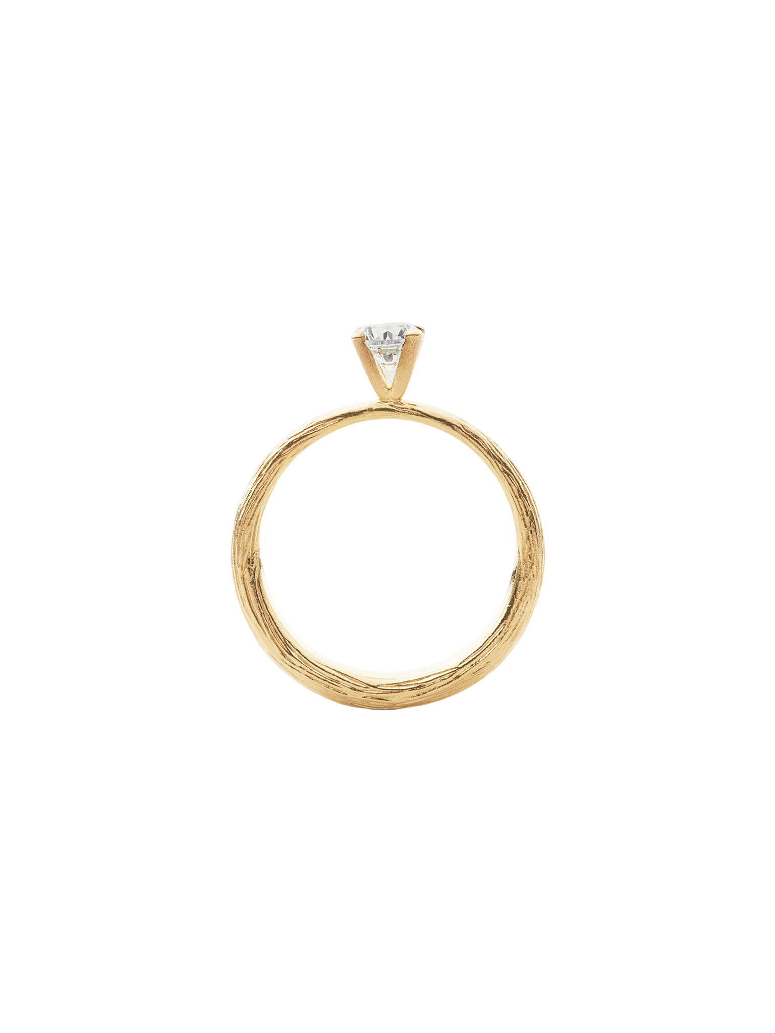 Vide solitaire ring in 18k yellow gold with 0,50ct diamond